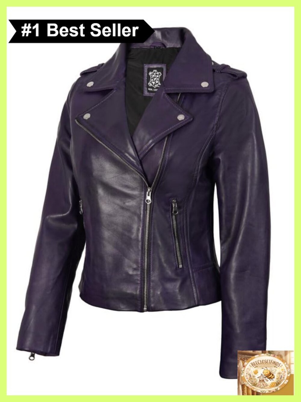 Real Lambskin Leather Jacket Women Asymmetrical Moto Style